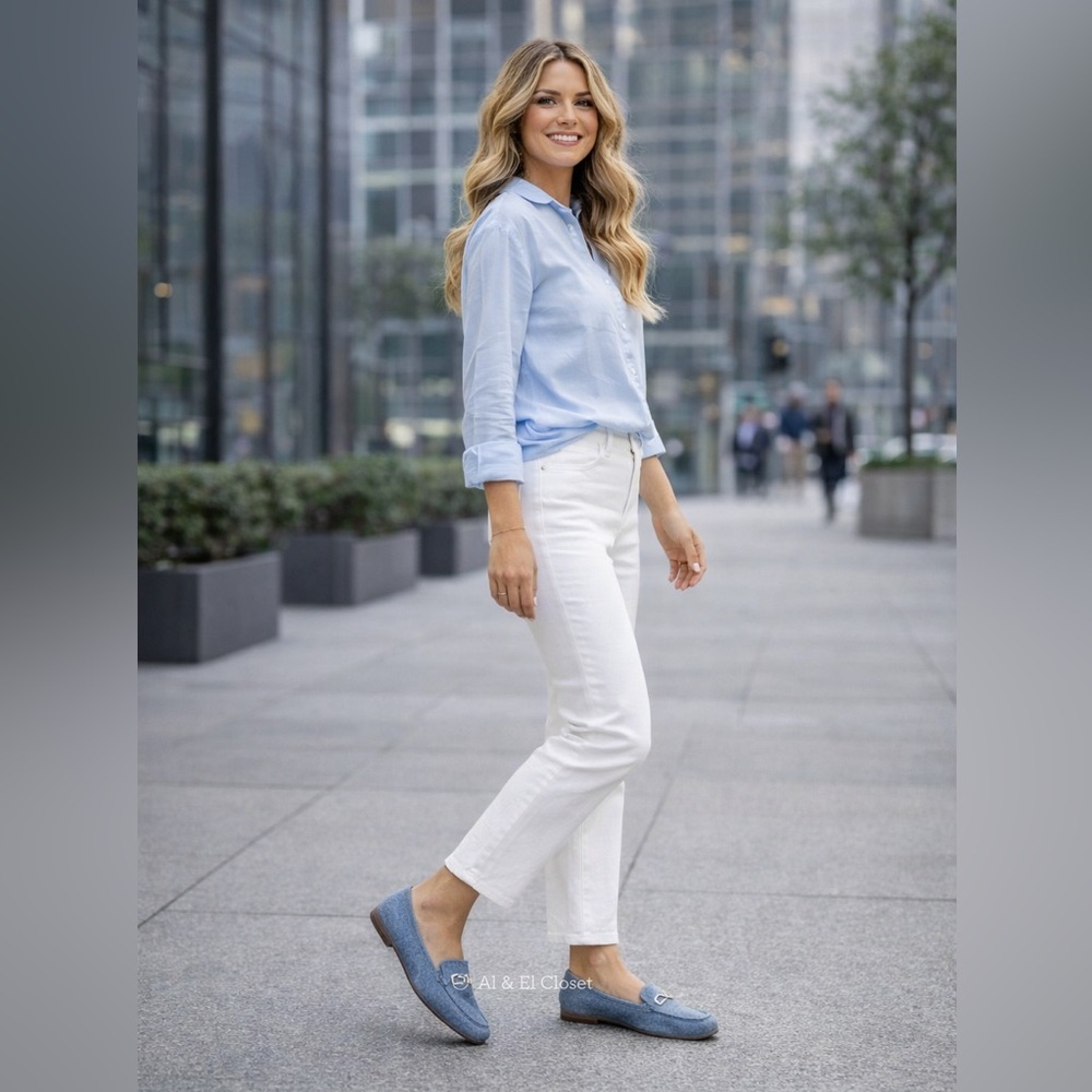 Naturalizer Layla Loafers Sky Blue Suede Women’s Flats Size 9W (EUR 40 UK 6.5) - Picture 2 of 12